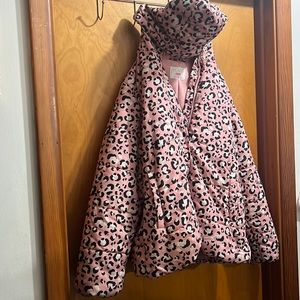 Childrens Place. Girls Pink cheetah print winter coat. Size XXL/16.